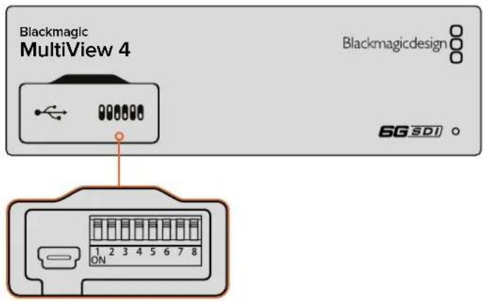 Blackmagic Design MultiView 16 - Изменение настроек с помощью переключателей - 1