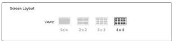 Blackmagic Design MultiView 16 - Ändern des Layouts für die Mehrfachansicht - 1