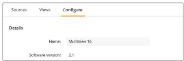 Blackmagic Design MultiView 16 - Присвоение имени устройству - 1
