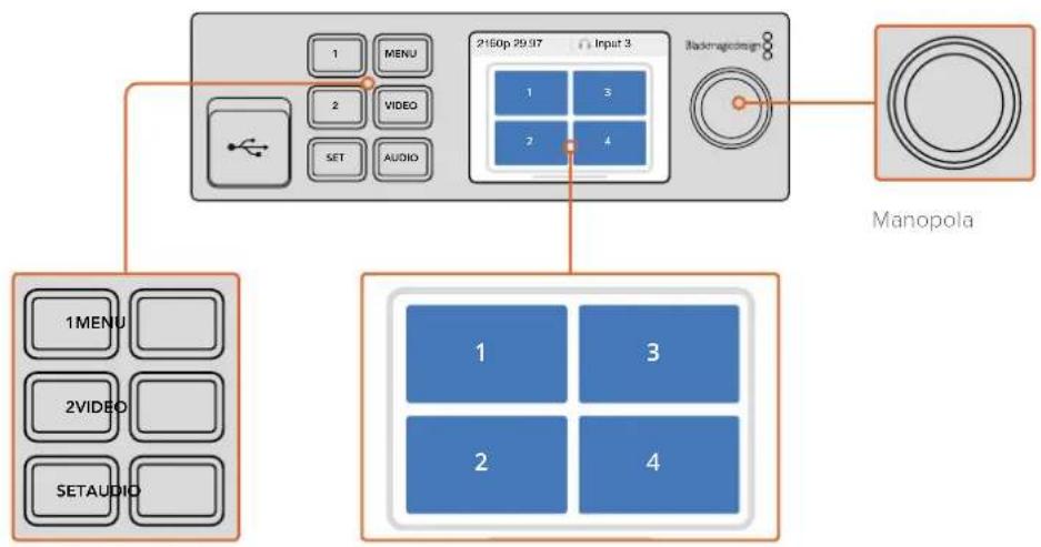 Blackmagic Design MultiView 16 - Pulsanti di controllo e manopola - 1