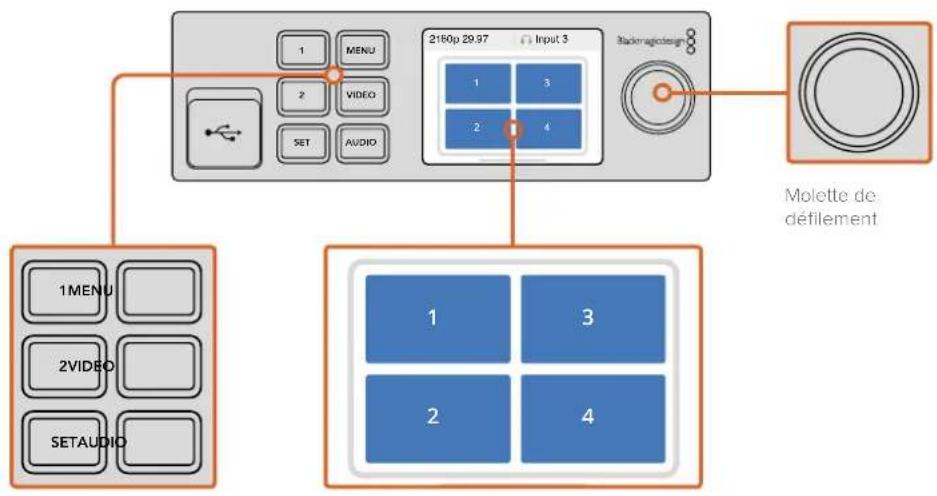 Blackmagic Design MultiView 16 - Boutons de contrôle et molette de défilement - 1