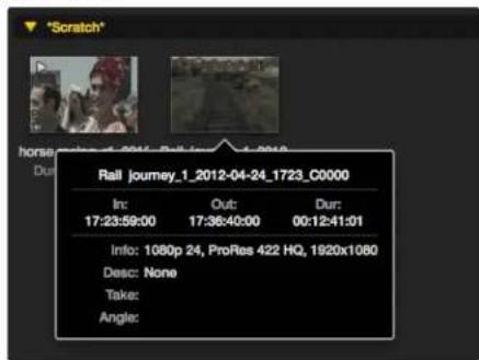 "Scratch" horse: 2012-04-24 1723_C0000 In: 17:23:59:00 Out: 17:36:40:00 Dur: 00:12:41:01 Info: 1080p 24, ProRes 422 HQ, 1920x1080 Desc: None Take: Angle: