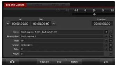 Log and Capture Name: Quick capture 1.001_dockbreak 01_01 Description: Quick capture 1 Peaks: 001 Screen: Keyframe 01 Tubes: 01 Angle: 01 Capture Clip Batch Log