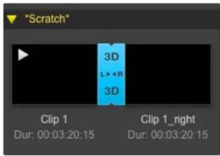 *Scratch* 3D L▶◀R 3D Clip 1 Dur: 00:03:20:15 Clip 1_right Dur: 00:03:20:15