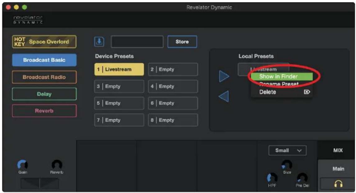 PRESONUS Revelator Dynamic - Exportation/importation de presets 50 - 3