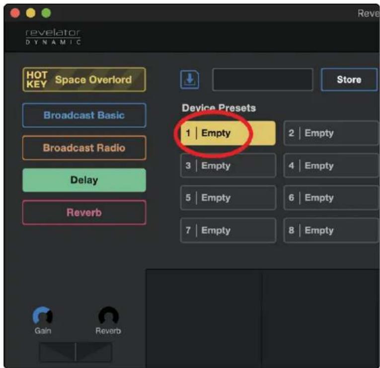 PRESONUS Revelator Dynamic - Mémorisation de nouveaux presets - 2