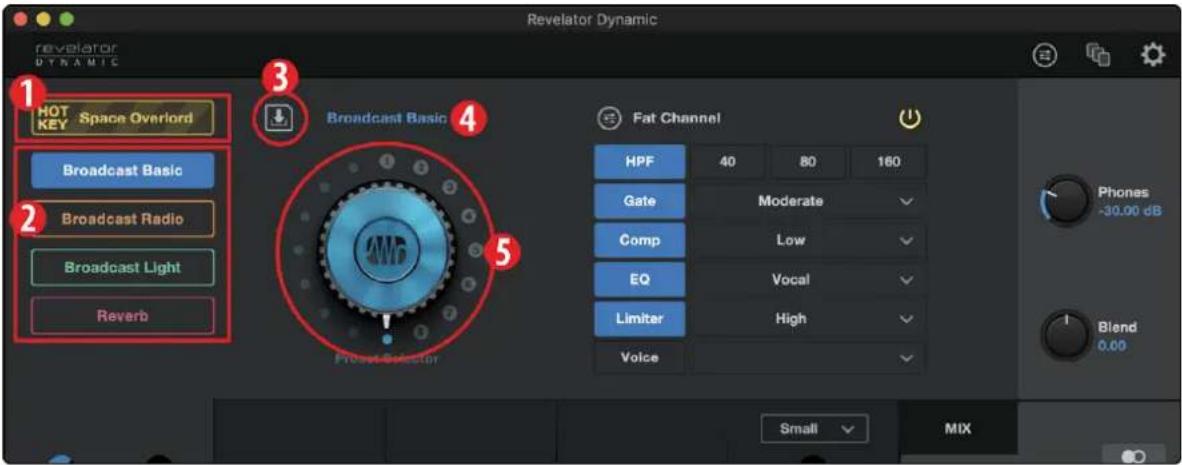 PRESONUS Revelator Dynamic - Gestion des presets - 2