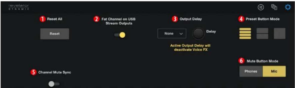 PRESONUS Revelator Dynamic - Menu settings (réglages) - 2