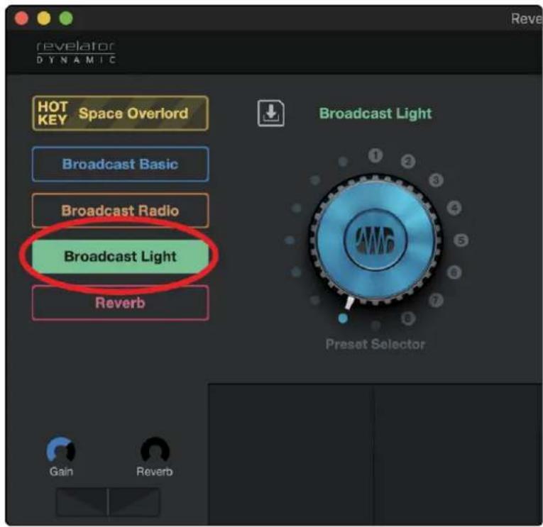 revelator DYNAMIC HOT KEY Space Overlord Broadcast Basic Broadcast Radio Broadcast Light Reverb Broadcast Light 1 2 3 4 5 6 7 8 9 10 11 12 13 14 15 16 17 18 19 20 21 22 23 24 25 26 27 28 29 30 31 32 33 34 35 36 37 38 39 40 41 42 43 44 45 46 47 48 49 50 51 52 53 54 55 56 57 58 59 60 61 62 63 64 65 66 67 68 69 70 71 72 73 74 75 76 77 78 79 80 Preset Selector Gain Reverb