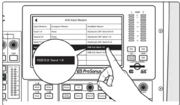 PRESONUS NSB 16.8 - Étape 8: utilisation des sources réseau sur votre console de mixage rack - 5