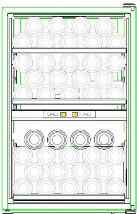 LE CHAI LB420X - Chargement pour les capacités maximales : 42 bouteilles max - 1