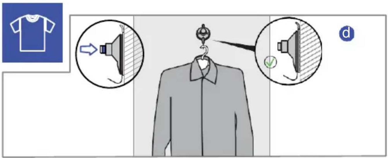 Diagram illustrating clothing item selection and adjustment, showing a T-shirt with sound effect and hanging clothes with accessories.