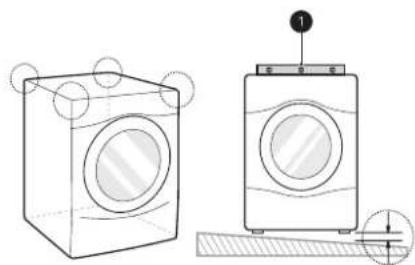 LG WM3555HWA - Mise au niveau de la laveuse - 1
