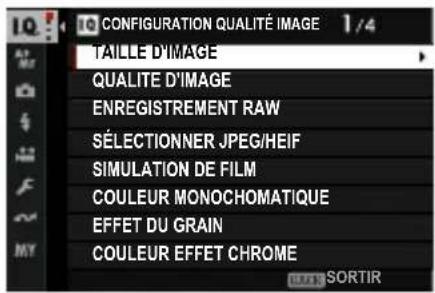 FUJIFILM XH2S - Sélection d'un onglet de menu - 2
