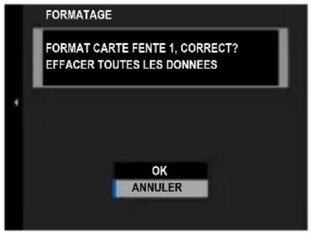 FUJIFILM XH2S - Mettez en surbrillance le logement dans lequel est insérée la carte que vous souhaitez formater et appuyez sur menu/ok. - 1