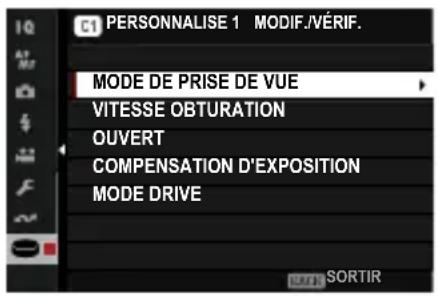 FUJIFILM XH2S - Modification des réglages personnalisés - 4