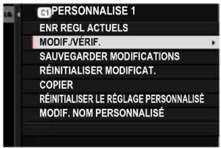 FUJIFILM XH2S - Modification des réglages personnalisés - 3