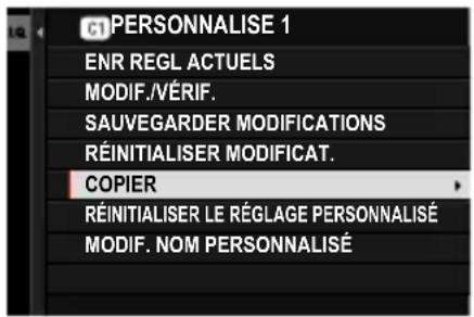 FUJIFILM XH2S - Copie des réglages personnalisés - 3