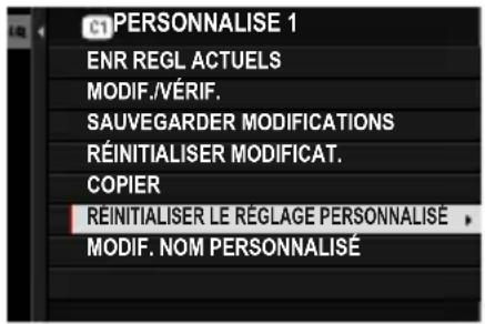 FUJIFILM XH2S - Réinitialisation des réglages personnalisés - 3