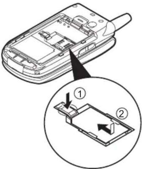 SHARP GX30c - Retrait de la carte SIM et de la batterie - 3
