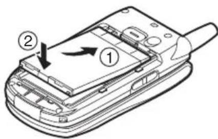 SHARP GX30c - Insertion de la carte SIM et de la batterie - 3