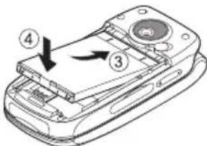 SHARP GX40 - Insertion de la carte SIM et de la batterie - 3