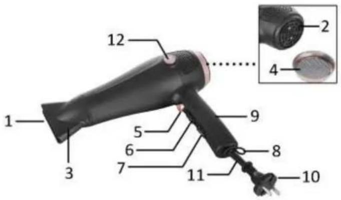 Emerio HD119520.4 - Airflow setting: - 1