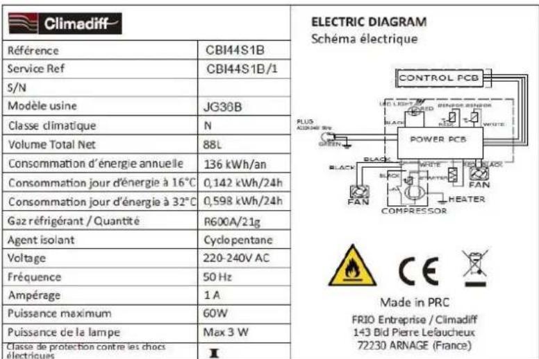 CLIMADIFF CBI44S1B - TECHNICAL DATA - 1