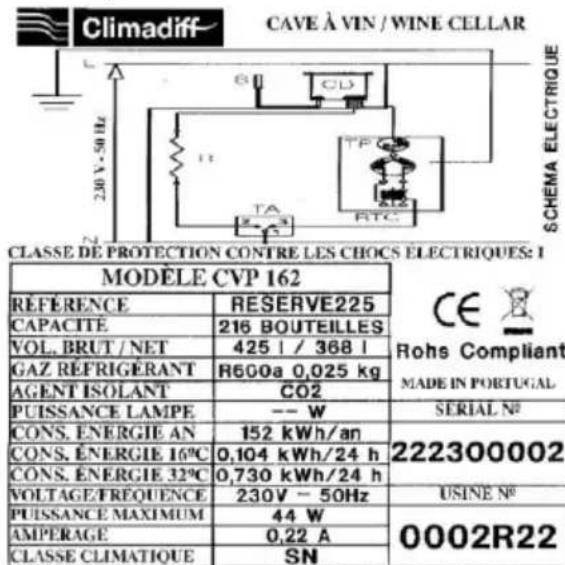 CLIMADIFF RESERVE275 - TECHNICAL CHARACTERISTICS - 1