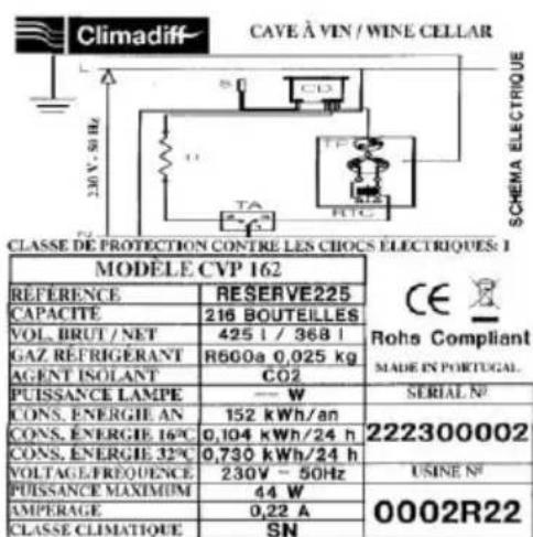 CLIMADIFF RESERVE275 - EPREL - 1