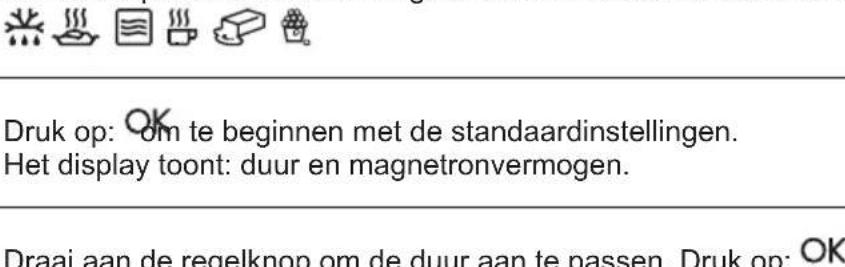 ZANUSSI ZVEKW7XN - Instellen: Magnetronfunctions - 4