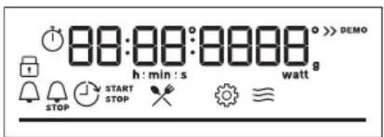 88:88:88:88 h : min : s watt DEMO STOP START STOP