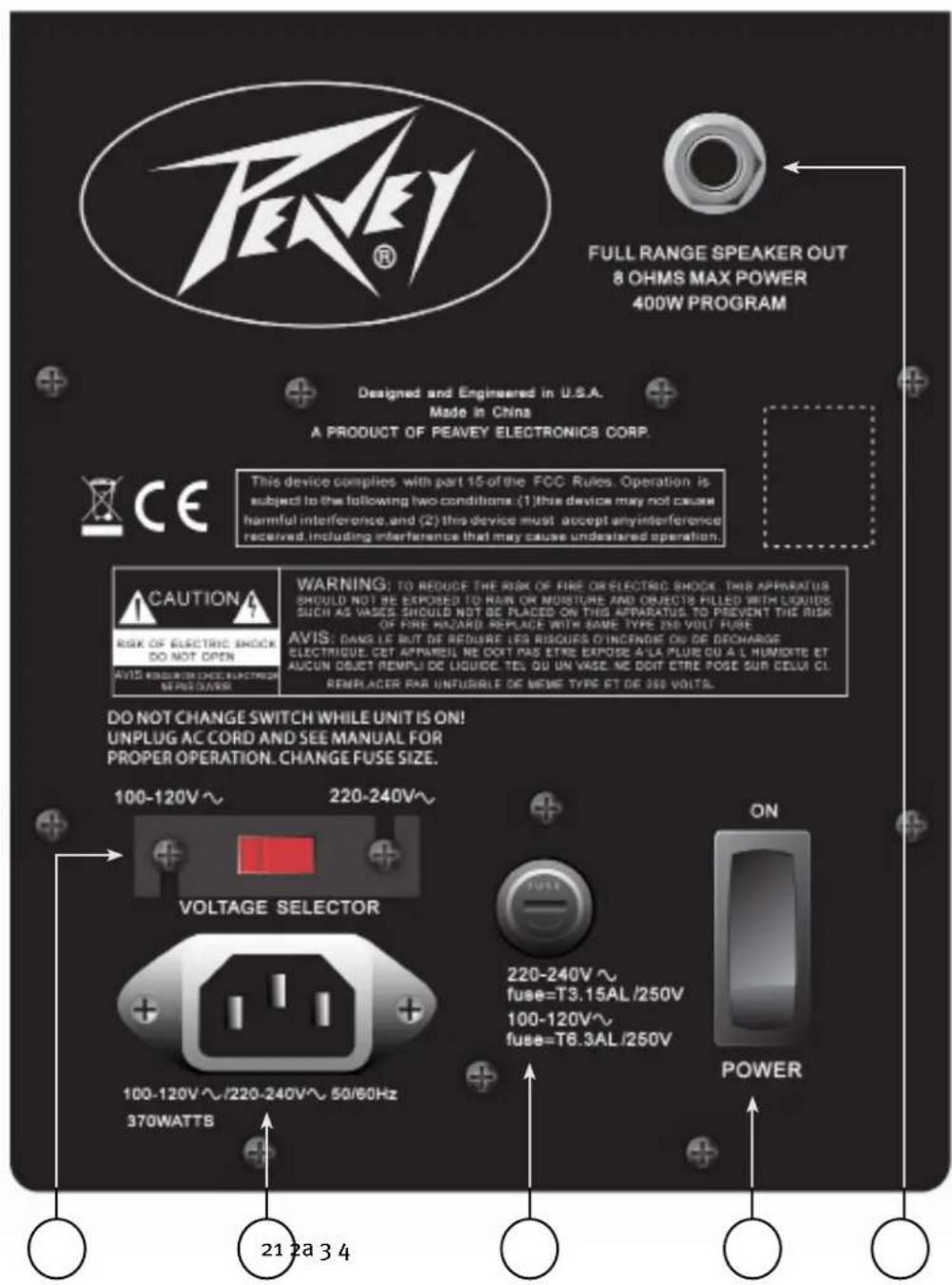 PEAVEY PV 1015D - 底部面板 - 1