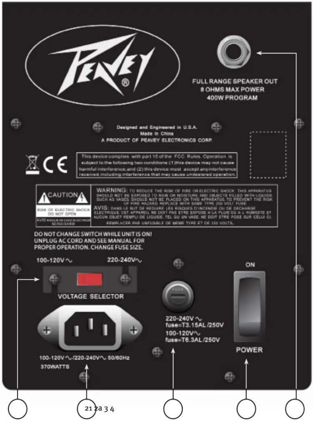 PEAVEY PV 1015D - PAINEL INFERIOR - 1