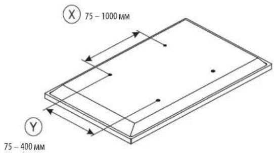 Tripp Lite DMCS5585WL - Измерьте ширину и высоту крепежных отверстий телевизора - 1