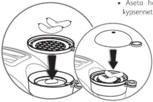 TEFAL Toast N Egg TT5515 - vaihe: munat ja esikypsennetyt ruoat - 6