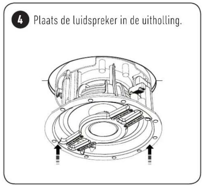 4 Plaats de luidspreker in de uitholling.