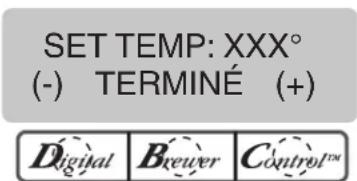 Bunn Single TF DBC - SET TEMP (réglage de la température) - plage: 85°c à 96°c - 1