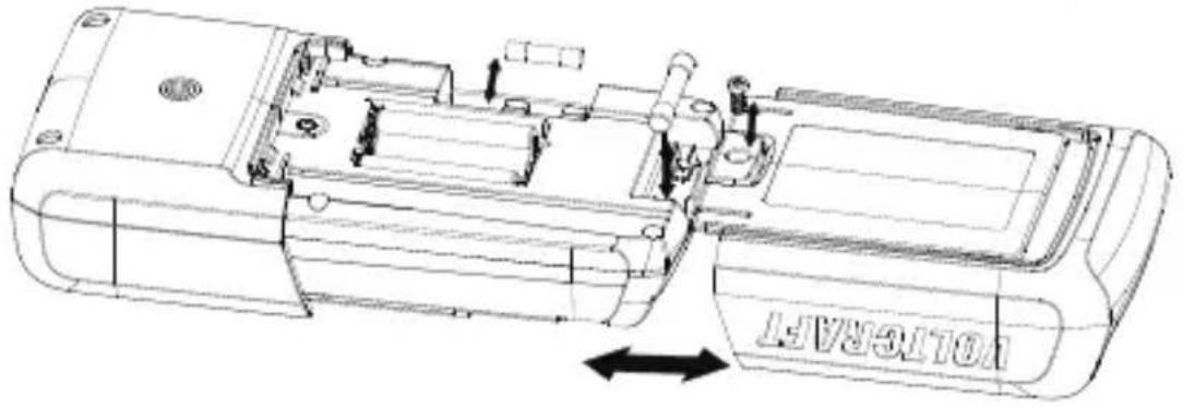 VOLTCRAFT VC252 - Opening the battery/fuse compartment - 2