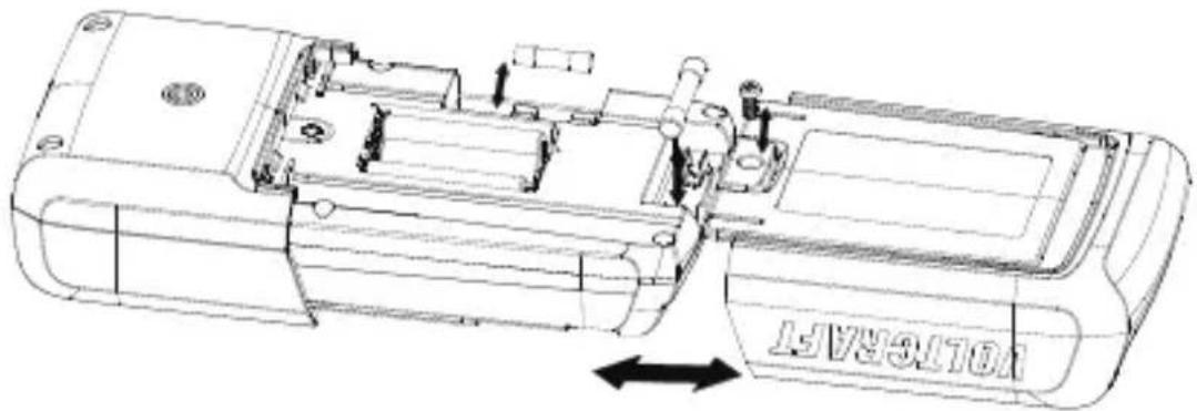 VOLTCRAFT VC252 - Het batterij-/zekeringvak openen - 2