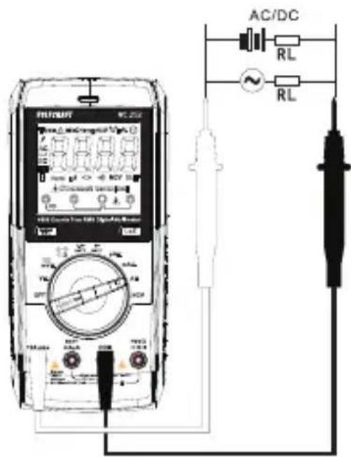 VOLTCRAFT VC252 - Follow the steps below to measure AC currents (A) - 2