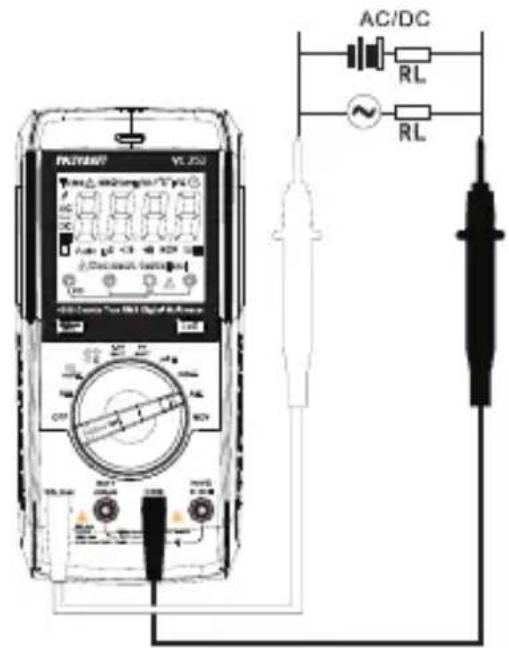 VOLTCRAFT VC252 - Follow the steps below to measure DC currents (A) - 2