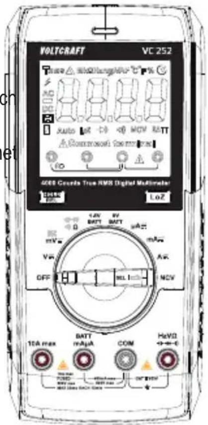 VOLTCRAFT VC252 - De multimeter in- en uitschakelen - 1