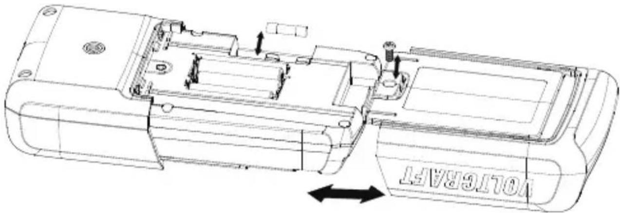 VOLTCRAFT VC292 - Het batterij-/zekeringvak openen - 2
