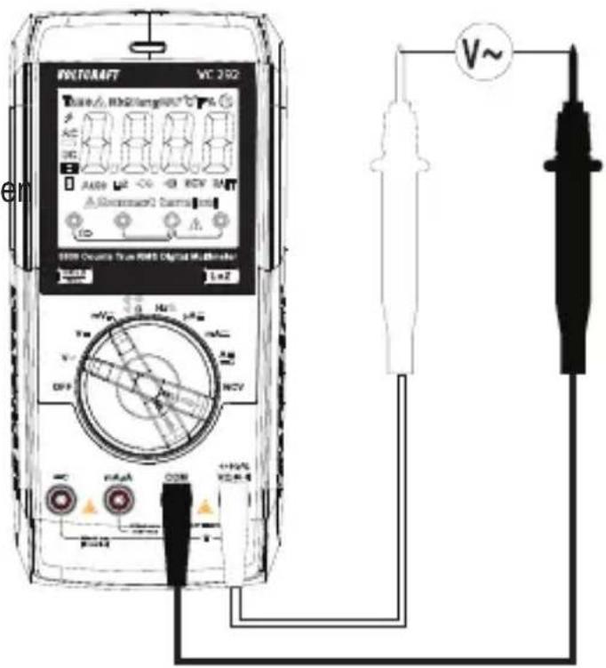 VOLTCRAFT VC292 - Messen von AC-Spannung „V\~ - 1