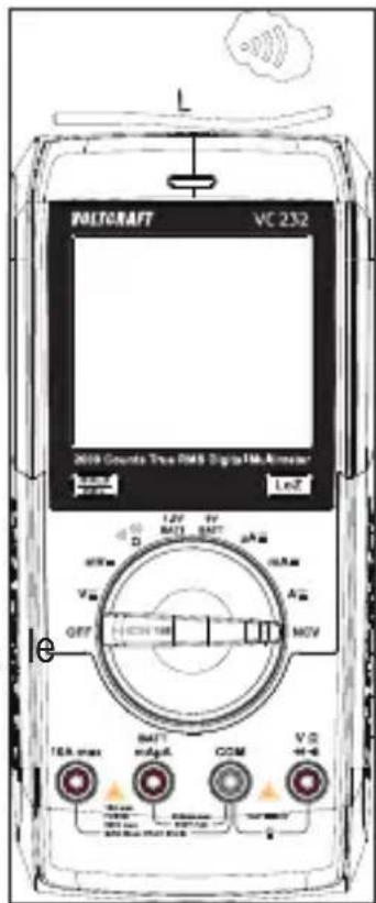 POLTGRAFT VC 232 2019 Counts True RMS Digital Analyzer L###t D 1.2V R BATT BATT μA HLS V OFF ICSN 100 MOV TEA max BATT mApa. COM VG +4-0