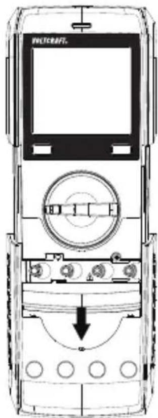 VOLTCRAFT VC232 - Öffnen des Batterie-/Sicherungsfachs - 1