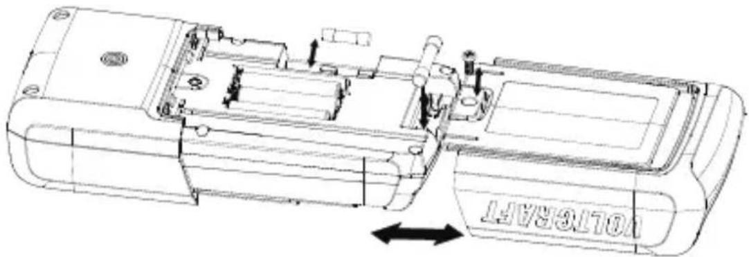 VOLTCRAFT VC272 - Het batterij-/zekeringvak openen - 2