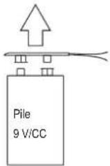 VOLTCRAFT MB703 - B) Branchement de l'adaptateur de mesure sur la pile 9 v - 1