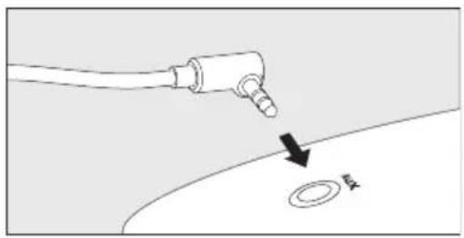 Diagram showing a medical or surgical device with an arrow pointing to a circular component labeled 'E4'